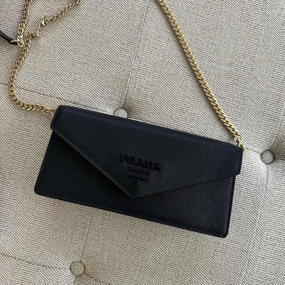 Prada Monochrome Saffiano Cuir Chain Bag, Authenticated